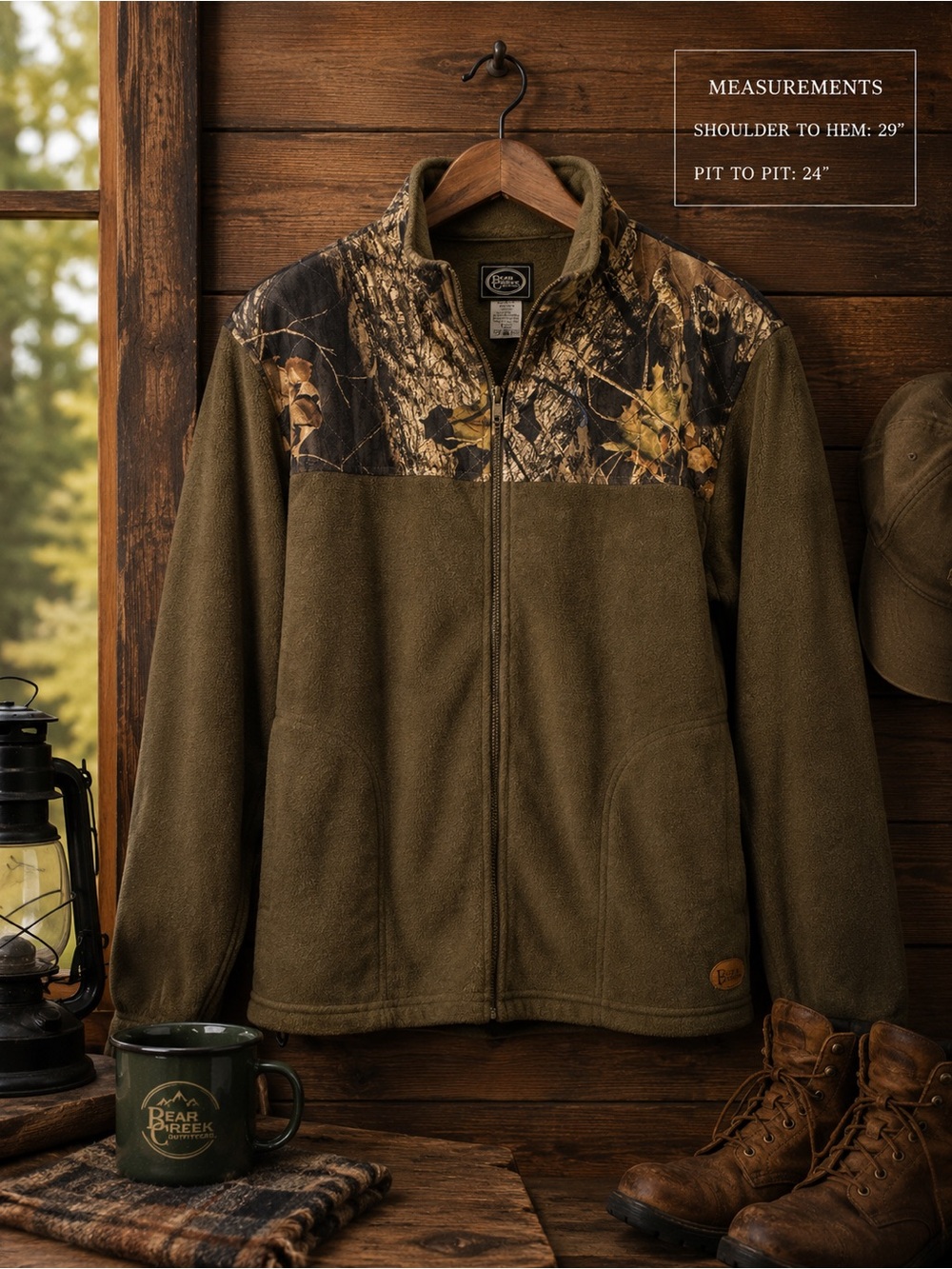 Bear Creek Outfitters Camo Fleece Jacket XL Hunting Gorpcore